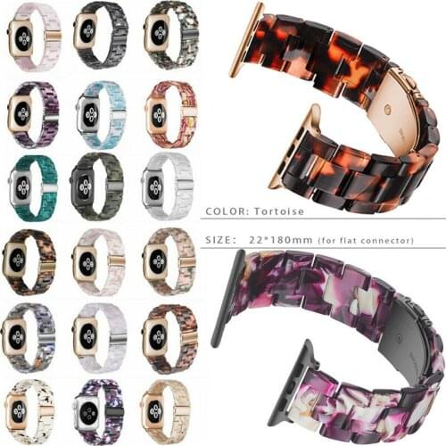 Luxury Tortoise Shell Resin Sport Band Strap Bracelet For Apple Watch Series 1 2 3 4 5 6 SE iwatch 38mm/40mm/42mm/44mm