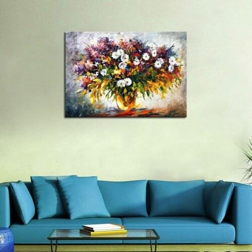 Hand Paintedl Modern Abstract Flower Painting On Canvas Wall Art Cuadros Flowers Picture Home Decor For Living Room No Frame