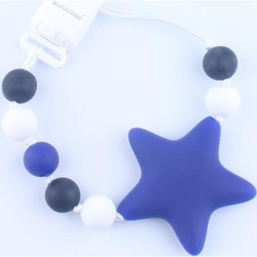 Silicone Teether Molar Baby Anti-off Chain Holder Nipples Baby Chew Toys New Safe Beads Pacifier Chain Baby Pacifier Chain