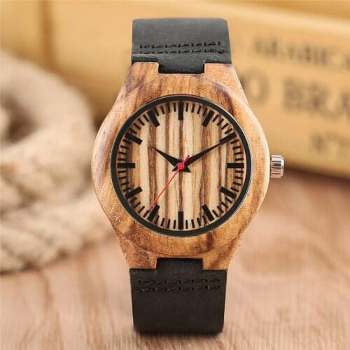 Super Lightweight Bamboo Wooden Watch Couple Watches Gift Genuine Leather Band Quartz Wristwatch relogio feminino New Arriv