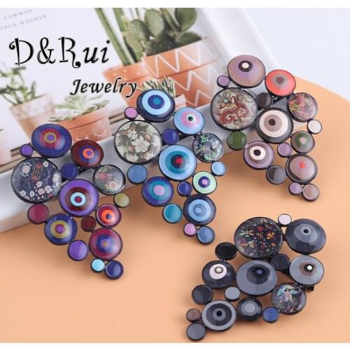 Vintage Hot Enamel Brooch Pin Round Geometric Brooches Jewelry Multicolor Pins for Men and Women Clothes Dresses Party 2021 New