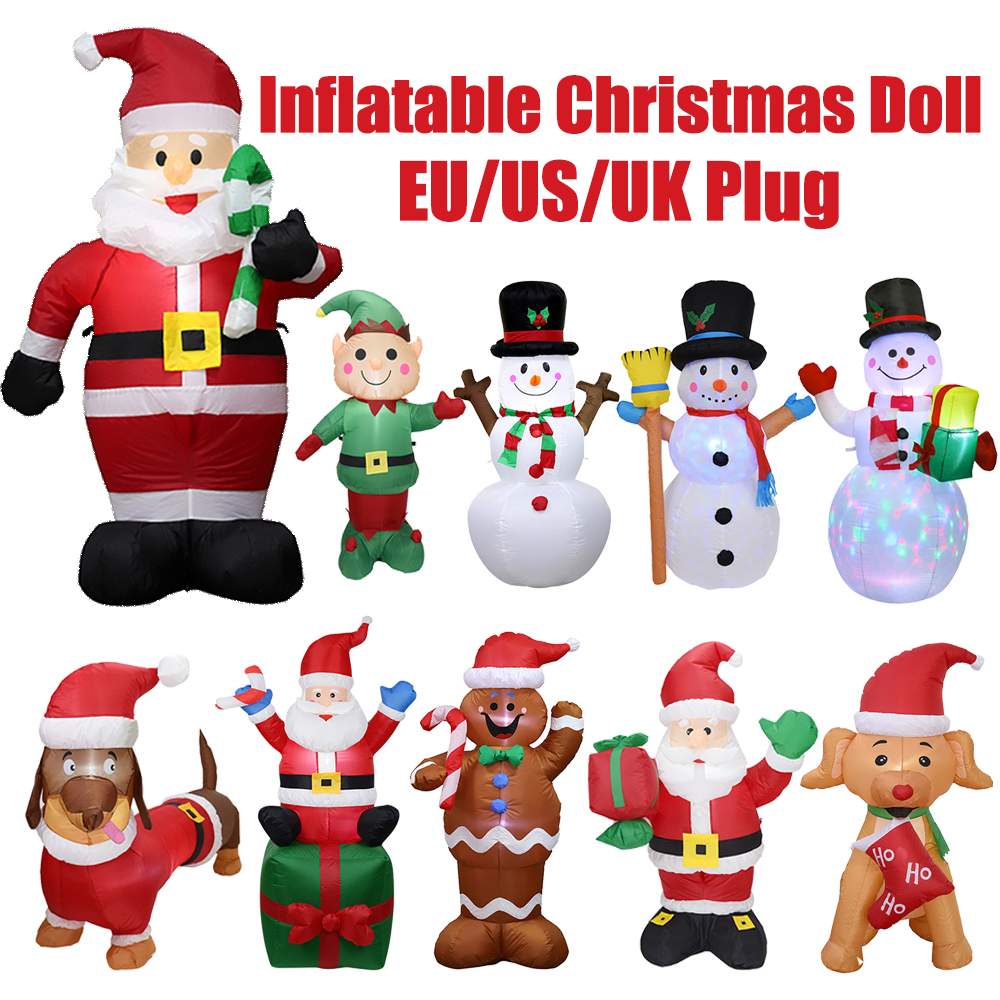 1.2M LED Inflatable Christmas Santa Claus Ornament Christmas Decorations Outdoor for Home navidad 2020 New Year Party Decor