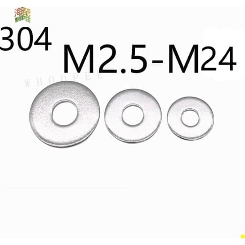 1-50X M2.5 M3 M3.5 M4 M5 M6 M8 M10 M12 M14 M16 A2-70 304 Stainless Steel Large Size Oversize Big Wider Flat Washer Plain Gasket