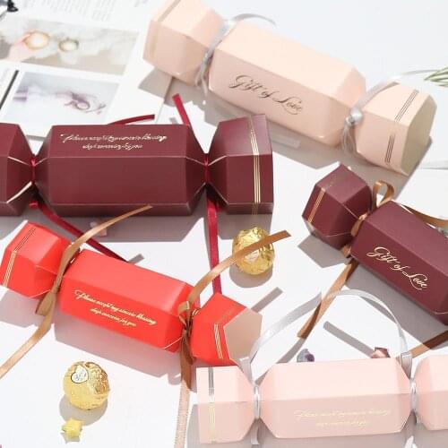 10pcs Candy Shaped Gift Packaging Big Capacity Containers For Sugars Chocolate Box Candy Box Baking Package Wedding Party Decor