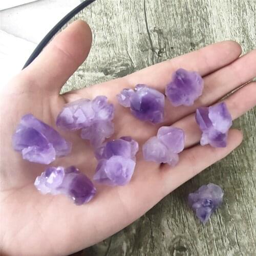 12pcs Natural Raw Amethyst Stone Quartz Purple Crystal Cluster Healing Stones Specimen Home Decor Crafts Decoration Ornament