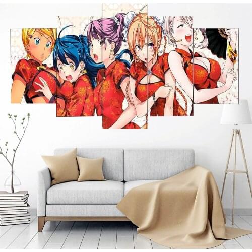 5 Pieces Wall Art Canvas Painting Anime Poster Sailor Moon Modern Living Room Bedroom Decoration Pictures Framework