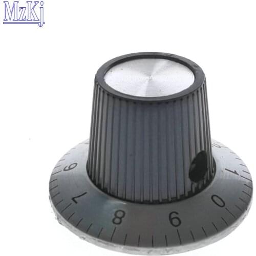 5PCS Hot Potentiometer Band Switch Knob Cap With Scale Number C2 Locking Screw Size 29X18MM Inner hole 6MM