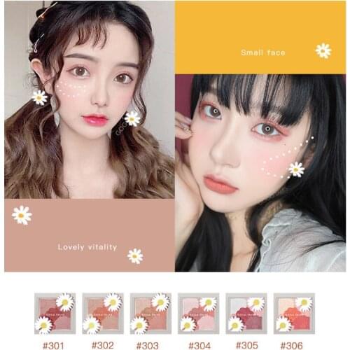 6Colors Blusher Cosmestic Professional Palette Blush Contour Shadow Waterproof Sweat-proof Long Lasting Face Blusher Powder