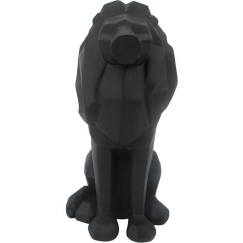 Model Abstract Lion Resin Crafts Ornaments Office Bar Lion Faith Sculpture Geometric Statue Animal Origami Art Decoration Gift