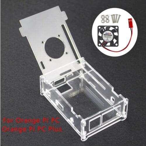 Orange Pi PC Case Acrylic Case Box Orange Pi PC Plus Clear Shell Enclosure with Cooling Fan Cooler for Orange Pi PC/PC Plus