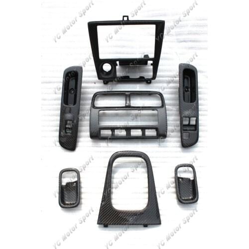 Car Accessories Carbon Fiber RHD Interior Trim Fit For 1995-1998 S14 Zenki S14A Kouki Interior Replacements 7pcs