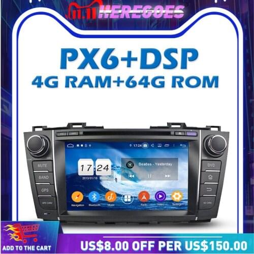PX6 Car DVD Player DSP Android 10.0 4G + 64GB GPS Map RDS Radio Wifi IPS Bluetooth 5.0 For Mazda 5 Premacy 2009 2010 2011 2012