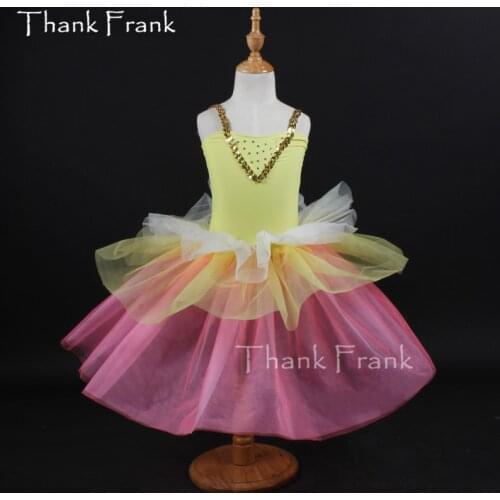 Thank Frank Sequin Straps Camisole Long Ballet Dress Girls Adult Romantic Dance Costume C364