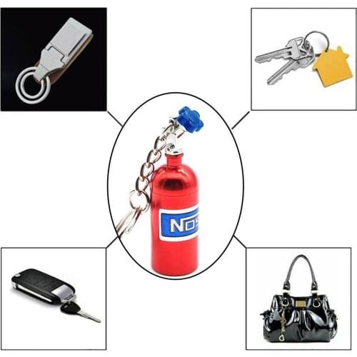 NOS Turbo Nitrogen Bottle Metal Key Chain Key Ring Car Unique Keychain Pendant keyring mini Holder For Women Jewelry Men U8D3