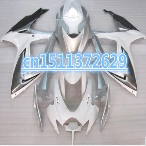 For GSXR600 2008 2009 2010 white silver GSXR750 2008 2009 2010 2008-2010 GSX-R600/750 08 10 09 K8 ABS Fairing Set Plas