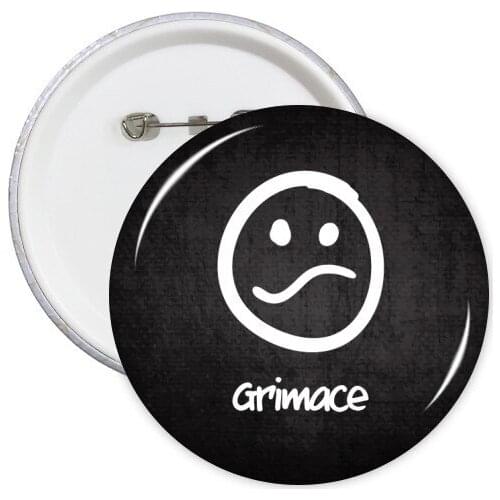 Grimane White Cute Chat Happy Pattern Round Pins Badge Button Clothing Decoration 5pcs Gift