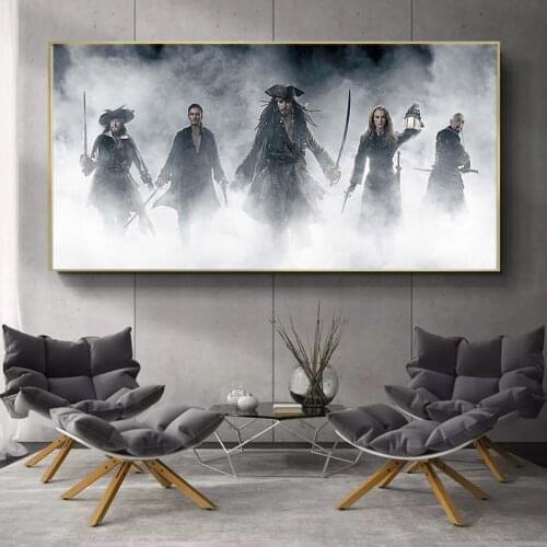 Pirates of The Caribbean Canvas Painting Wall Art Poster and Prints Painted Wall Art Picture for Living Room Home Decoration
