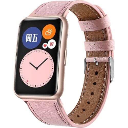 Leather Band For Huawei Watch FIT Strap smartwatch Accessories Genuine Leather smart wristband bracelet Huawei Watch fit Strap