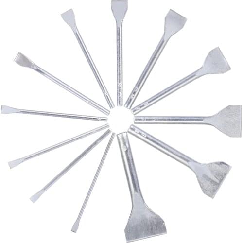 LMDZ 12Sizes Leathercraft Handmade Cutting Tool Slot Punches Flat Tip Straight Craft DIY Wallet Photo Card Puncher DIY Tools