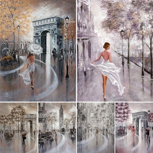 5D DIY Diamond Painting Woman City Street Cross Stitch Kit Full Drill Square Embroidery Mosaic Art Picture Decor New Arrival