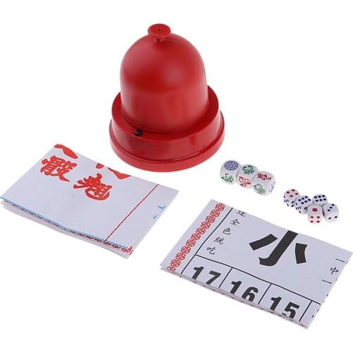 Sic Bo & Fish Prawn Chinese Gambling Set with Battery Powered Dice Cup
