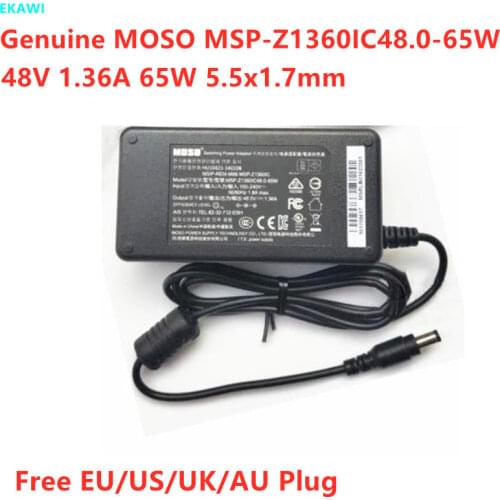 Genuine MOSO 48V 1.36A 65W MSP-Z1360IC48.0-65W HU10421-140108 AC Adapter For Hikvision video recorder POE Power Supply Charger