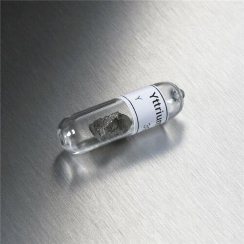 Yttrium Rare Earth 99.9% Y Element Sample sealed tube in sealed vial 5 gram