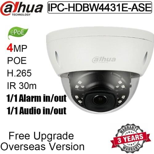 Original IPC-HDBW4431E-ASE 4MP mini Dome Network Camera IR 30m H.265 Repalce IPC-HDBW4431E-AS Indoor IP Camera For home sucerity