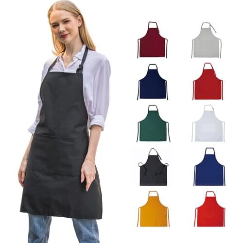 Original KEFEI Yellow Fabric Easy to Clean Bib Long Apron 3 Pockets Single Slider Accept Custom Aprons for Women Kitchen Apron