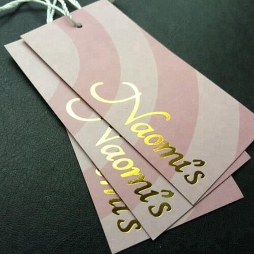 Recycled Custom Design coated paper Hang tag Garment Hang Tag