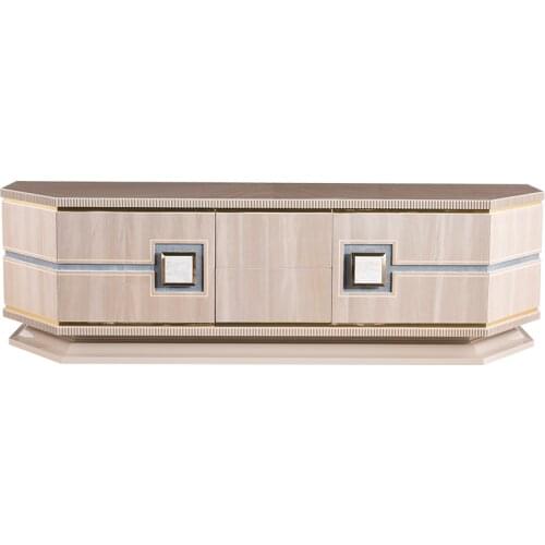 Postmodern light luxury solid wood TV cabinet household living room simple wall ground cabinet storage cabinet furniture