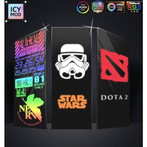 Premium HD MOD Lighting Panel For PC Case VGA Backplate Side Panel A-RGB Colorful RGB AURA SYNC Water cooling Customization
