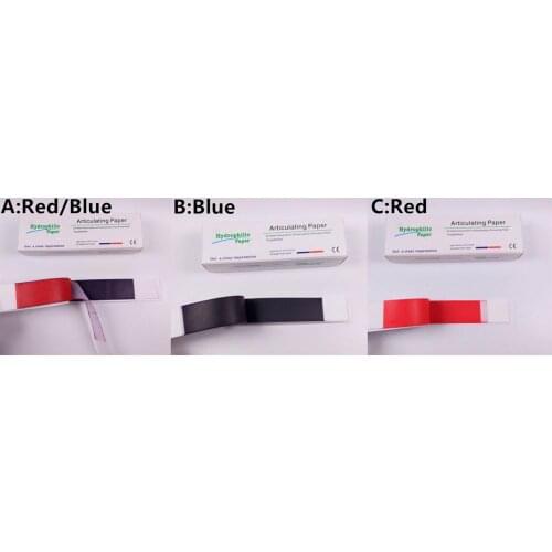 Boxed Dental Articulating Rectangle Paper Red/Blue 100μm Thick For Porcelain Denture Teeth