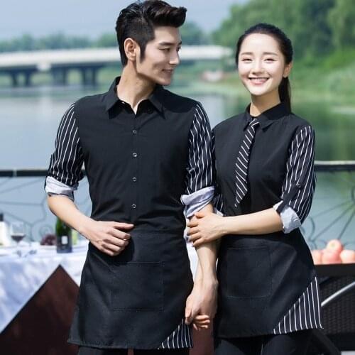 Waitress Work Clothes Coffee Shop Restaurant Women Uniform Shirt Fast Food Cake Hotpot Shops Long Sleeve Waiter Overalls H2315