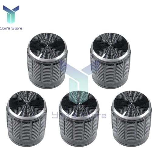 5PCS 6mm Aluminum Alloy Potentiometer Knob switch Black Metal Volume Control Rotary Knobs For Knurled Shaft Tone Switch Knob