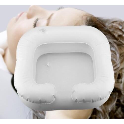 With Drain Tube PVC Inflatable Shampoo Basin Tub for The Disabled Portable Hair Washing Basin Shampoo Tray