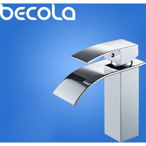 Bathroom Faucet Chrome Finish Deck Mounted Basin Sink Faucet Mixer Tap COLD and HOT Waterfall Faucet Torneira Water Tap LT-503