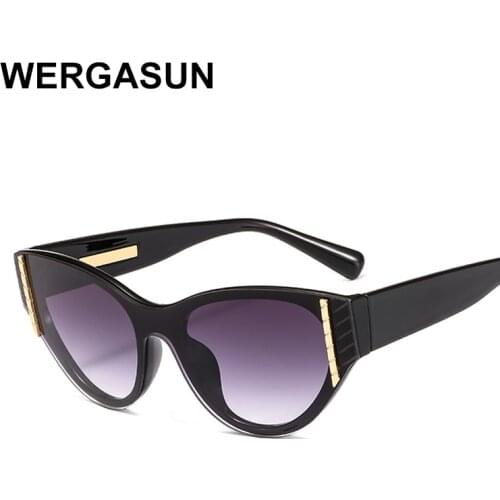 WERGASUN Fashion Cat eye Sunglasses Women Vintage Eyewear For Women Mirror Retro Shopping Oculos De Sol Feminino UV400