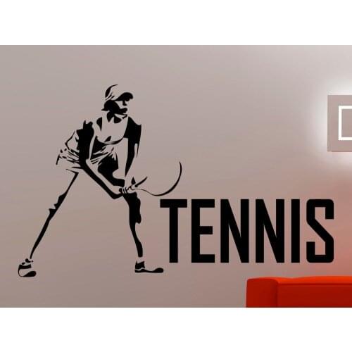 Tennis Wall Sticker Sports Decal Home Gym Decorations Bedroom Dorm Kids Room Removable Decor Girl Vinyl Wall Art Mural A154
