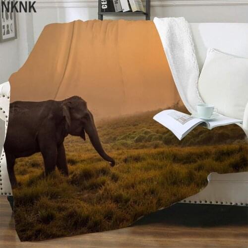 NKNK Brank Elephant Blanket Animal Thin Quilt Psychedelic Bedding Throw Landscape Bedspread For Bed Sherpa Blanket New Premium