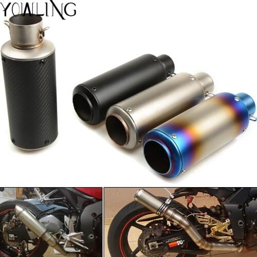 Universal Inlet 51mm 61mm Motorcycle Exhaust Pipe Muffler Carbon Fiber Motorbike Muffler Exhaust Escape DB Killer