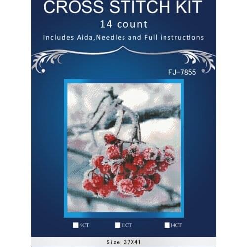 Winter snowing flowers cross stitch Higher quality Similar DIY DMC 14CT unprinted Cross stitch,Sets For Embroidery kits