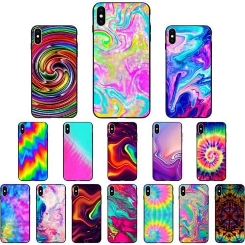 YNDFCNB Abstract Rainbow Tie Dye art Phone Case for iphone 11 12 Mini Pro Max X XS MAX 6 6s 7 8 Plus 5 5S 5SE XR SE2020