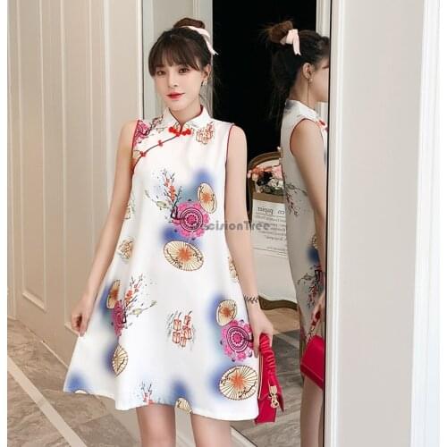2021 chinese traditional qipao dress women female linen qipao cheongsam dress retro vintage dress elegant party dance costume