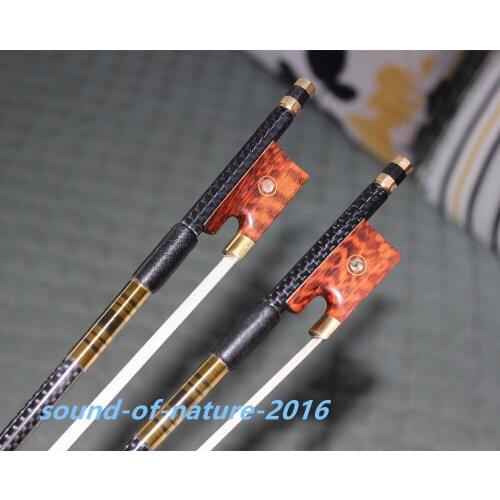 1 pcs Pro light carbon fiber 4/4 violin fiddle bow copper parts white horse hair