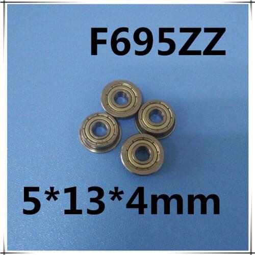 10Pcs F695 F695ZZ Shielded Model Flange Bearing 5 x 13 x 4mm