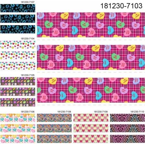 10yards -different sizes -Valentines Day ribbon printed Grosgrain ribbon DIY 7103-7112
