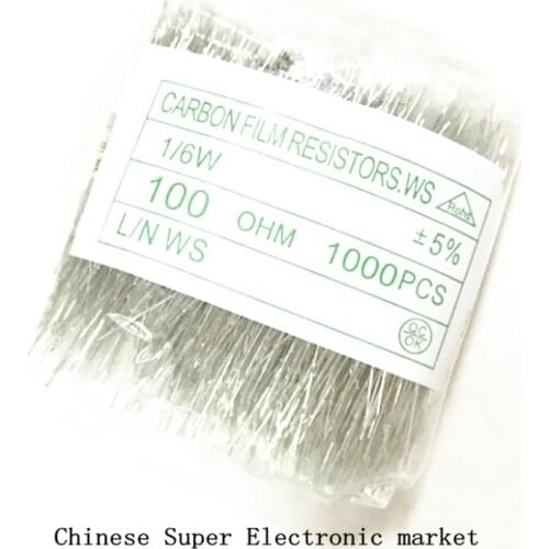 1000pcs 1/8W 0.125W 5% Carbon Film Resistor 0.5R ~ 10M 100R 220R 330R 1K 2.2K 3.3K 4.7K 10K 22K 47K 100K 10M ohm
