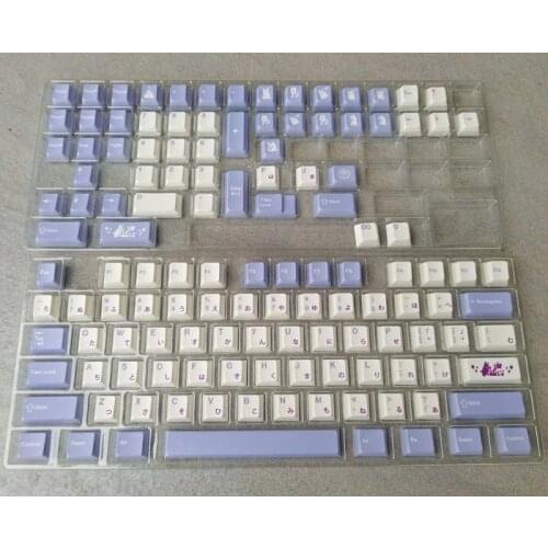 128 Keys Violet Japanese Keycaps PBT Dye Subbed Keycap For MX Switch Mechanical Keyboard Cherry Profile Rabbit Theme Key Caps