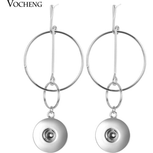 2Colors Option GingerSnap Earrings Vocheng Ginger Snap Jewelry for 18mm Button Charms Long Dangle Jewelry Copper Metal NN-704